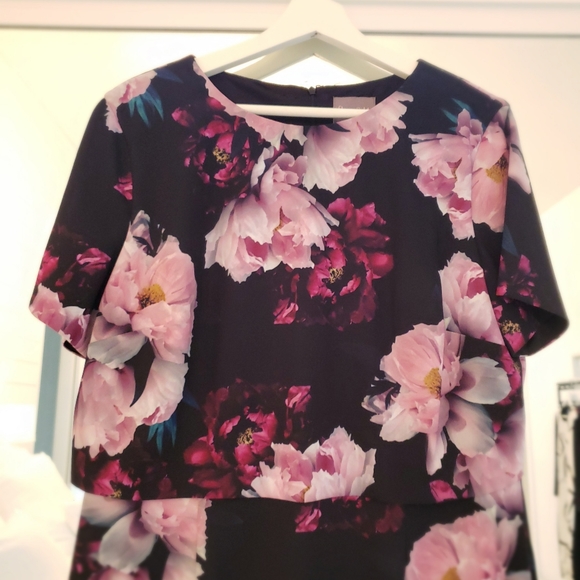 PHASE EIGHT Layered Floral Short Sleeve Dress - Picture 4 of 7